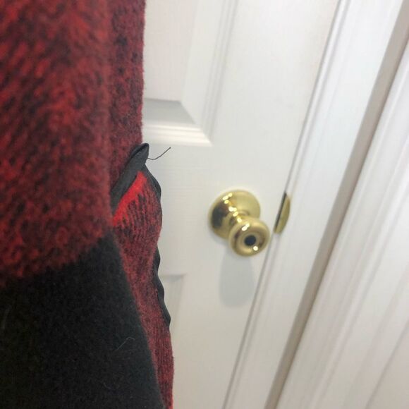 Plaid open drape front vest, size large - Picture 3 of 8